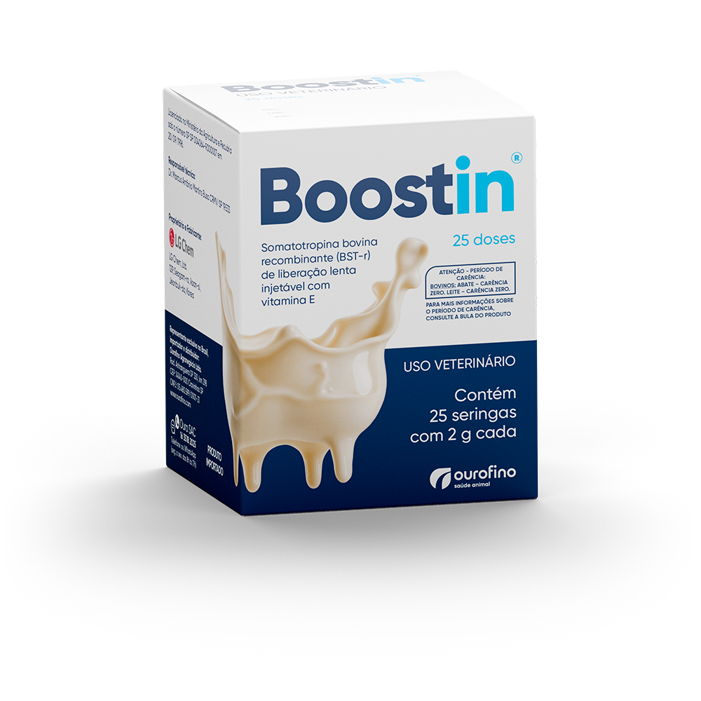 BOOSTIN® uma formulação de BST-r, é indicado para aumentar a produção de leite em vacas em lactação.
